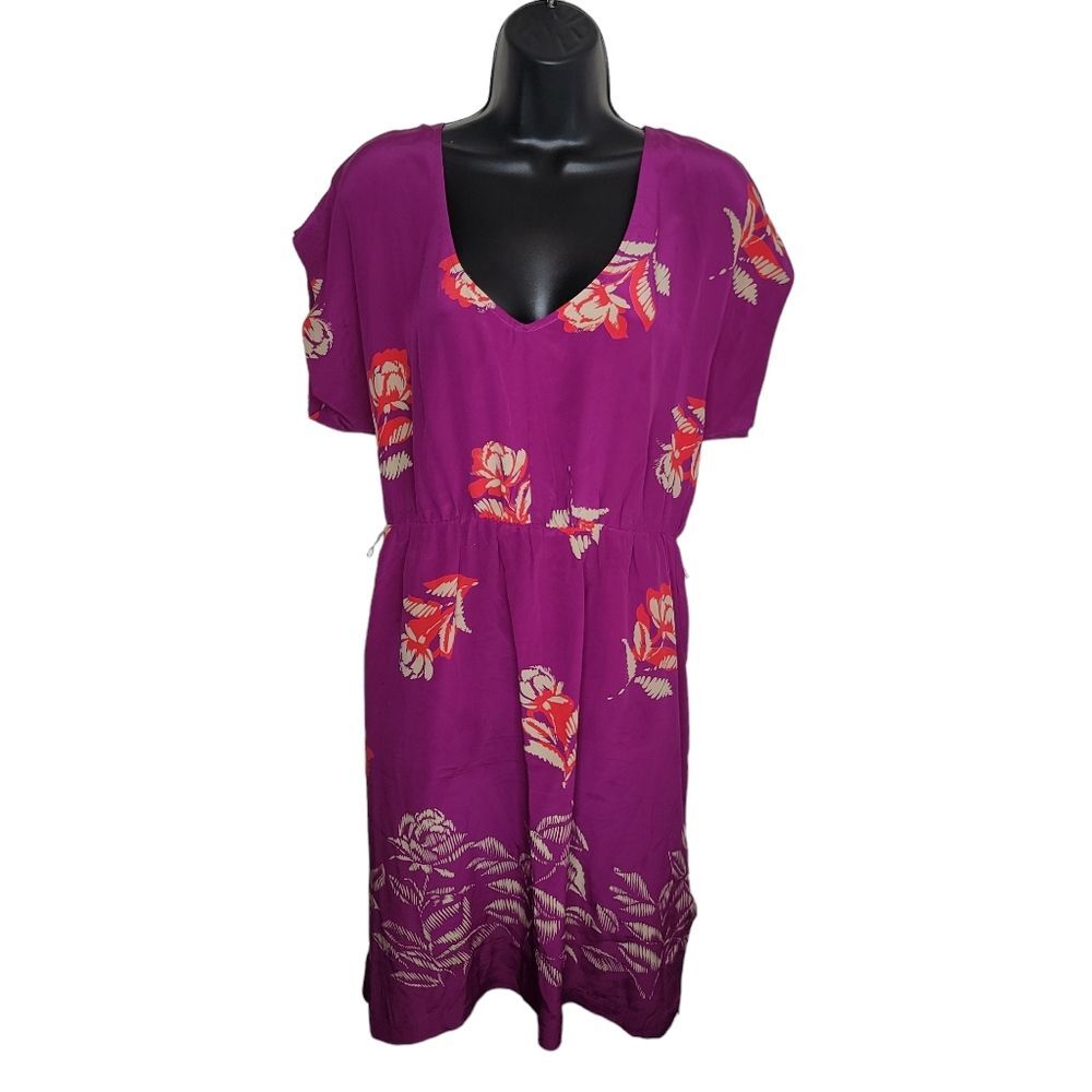 Moulinette Soeurs Anthropologie floral silk dress size Medium